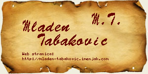 Mladen Tabaković vizit kartica